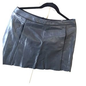 Navy Vince leather miniskirt